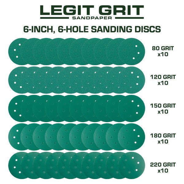 Serious Grit 6-Inch 6-Hole Hook & Loop Sanding Discs – SERIOUS GRIT