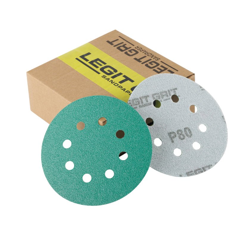 5-Inch 8-Hole Hook & Loop Sanding Discs, Single Grit, 50/100/150-Packs