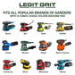 5-Inch 8-Hole Sanding Discs, Mixed Grit, 50-Pack - Legit Grit