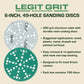 6-Inch 49-Hole Sanding Discs, Single Grit, 50/100/150-Packs - Legit Grit