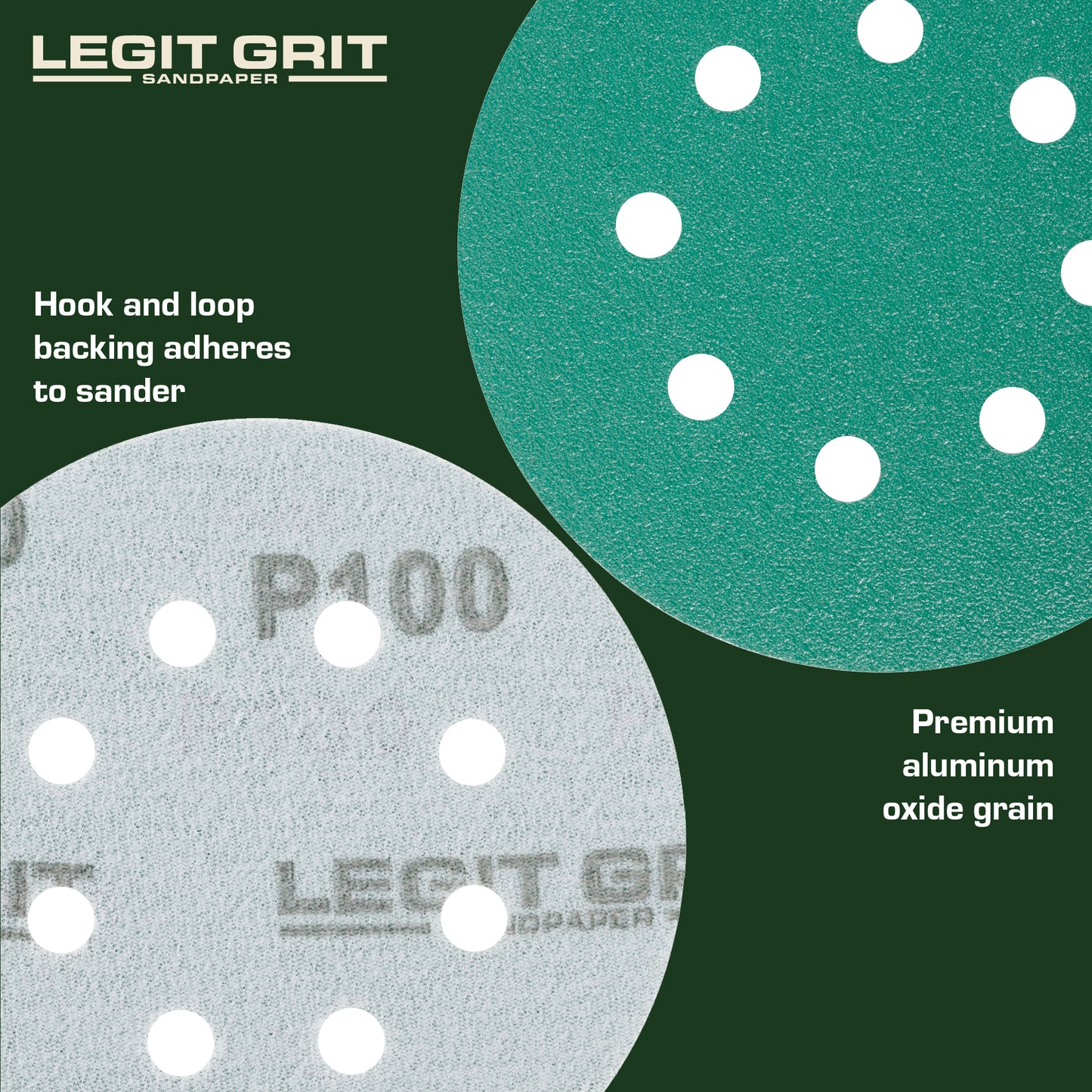 5-Inch 8-Hole Sanding Discs Legit Grit