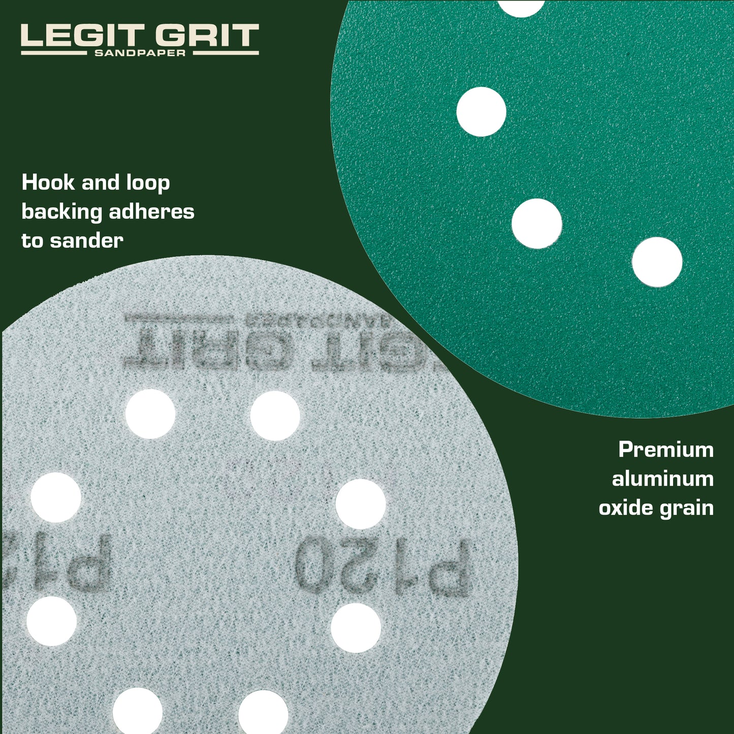 5-Inch 8-Hole Sanding Discs Legit Grit