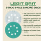 5-Inch 8-Hole Sanding Discs Legit Grit