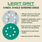 5-Inch 8-Hole Sanding Discs Legit Grit