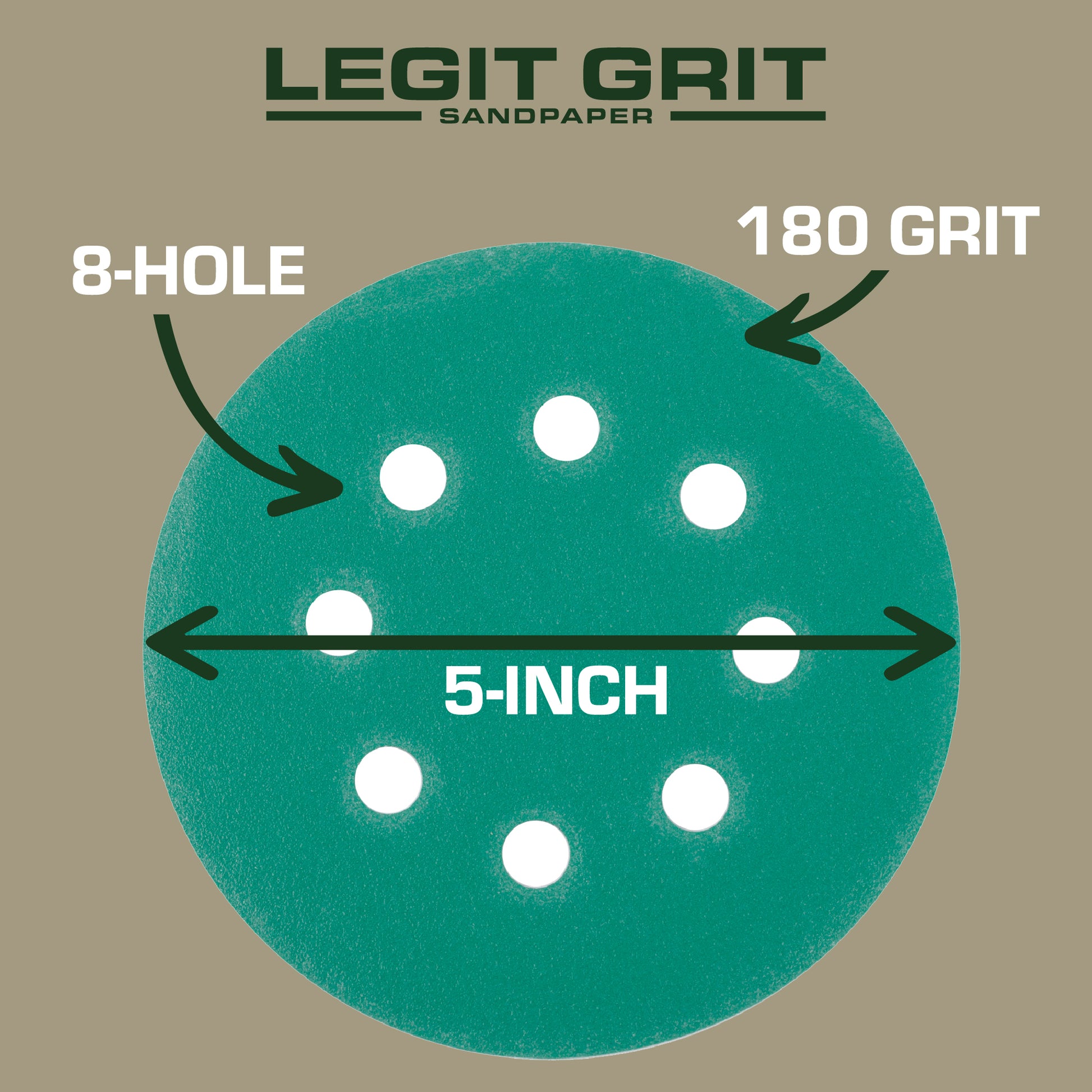 5-Inch 8-Hole Sanding Discs Legit Grit