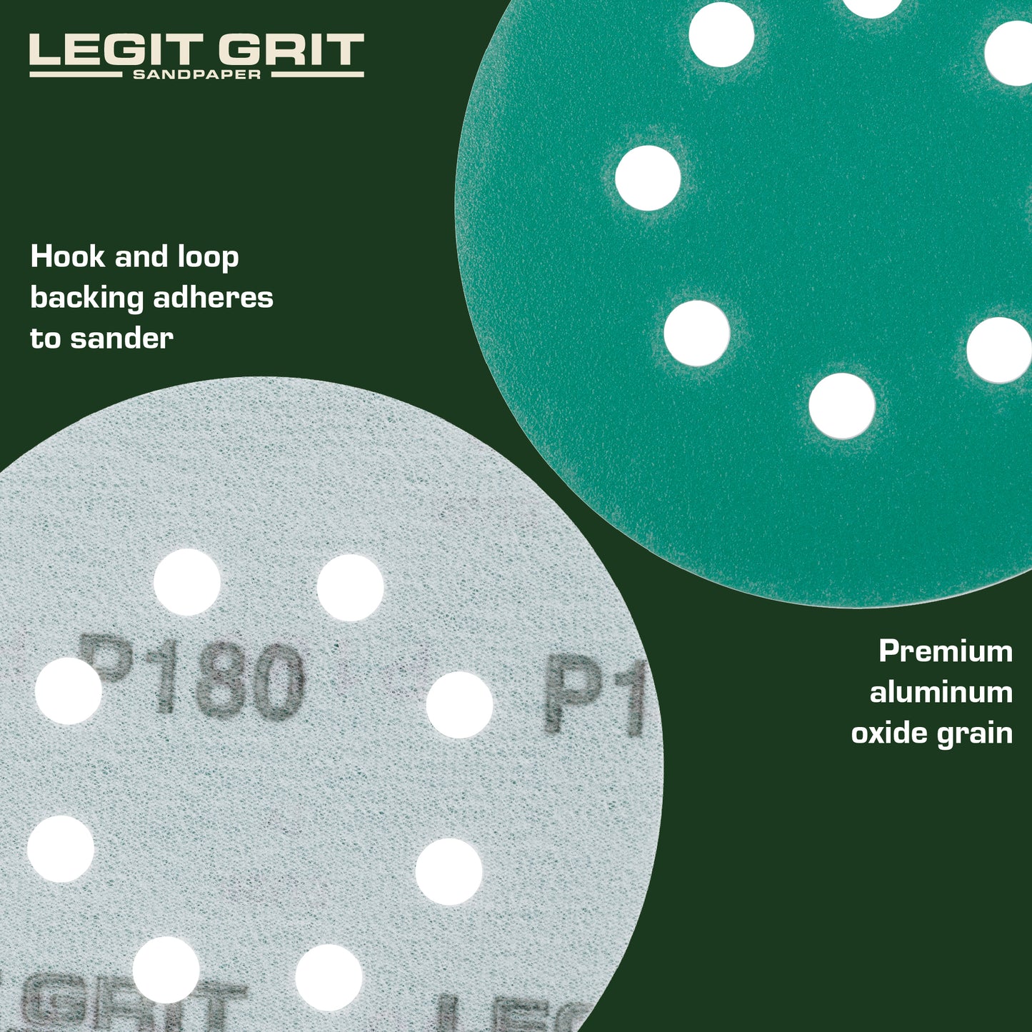 5-Inch 8-Hole Sanding Discs Legit Grit