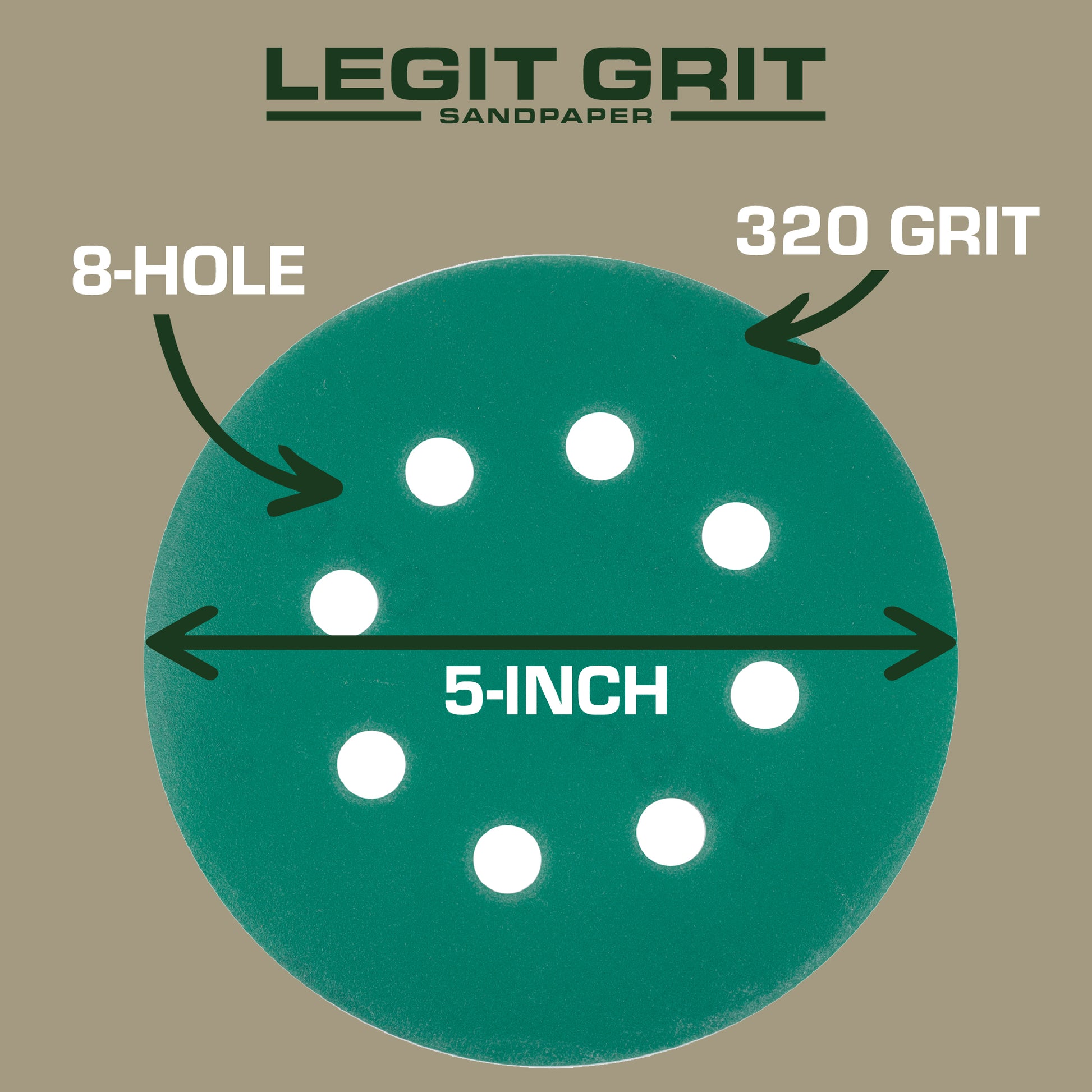 5-Inch 8-Hole Sanding Discs Legit Grit