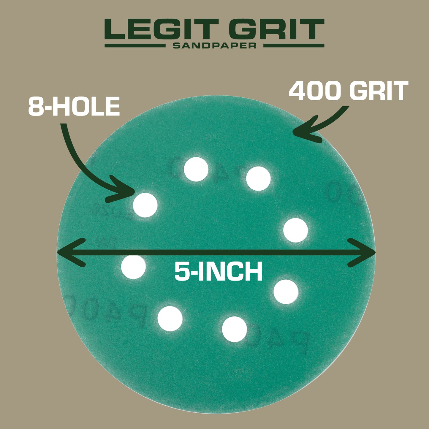 5-Inch 8-Hole Sanding Discs Legit Grit