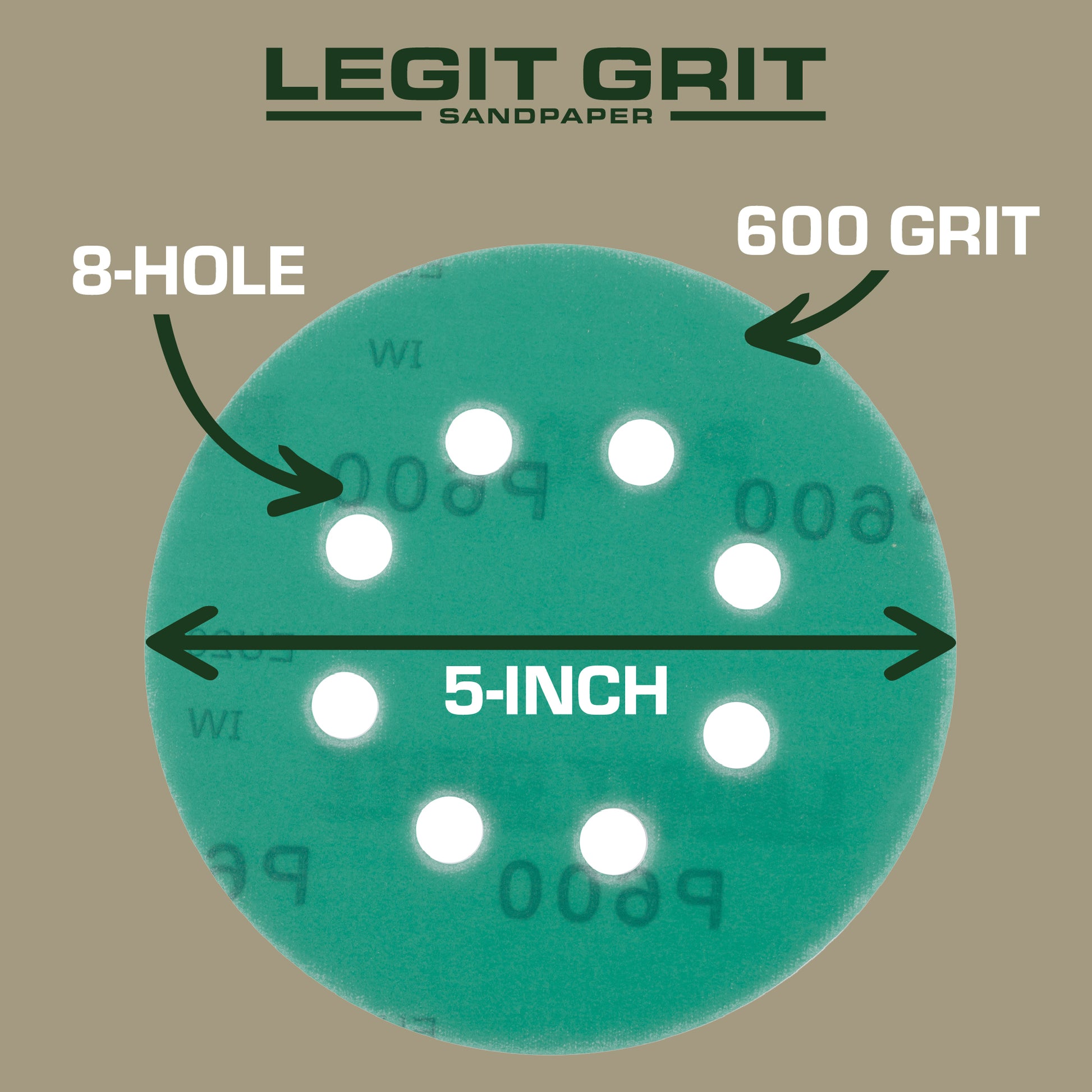 5-Inch 8-Hole Sanding Discs Legit Grit