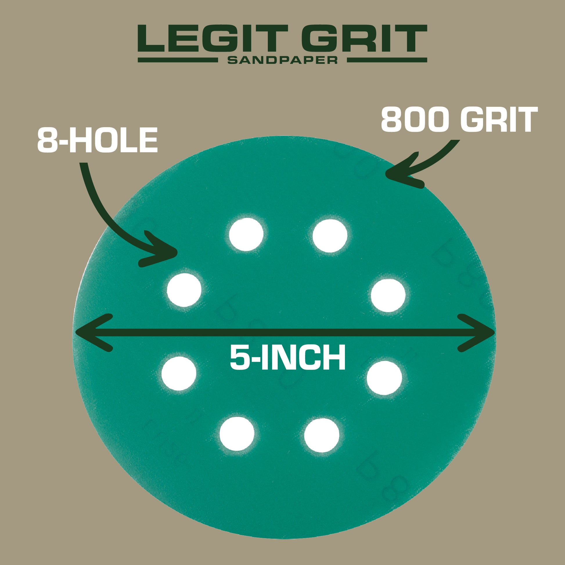 5-Inch 8-Hole Sanding Discs Legit Grit