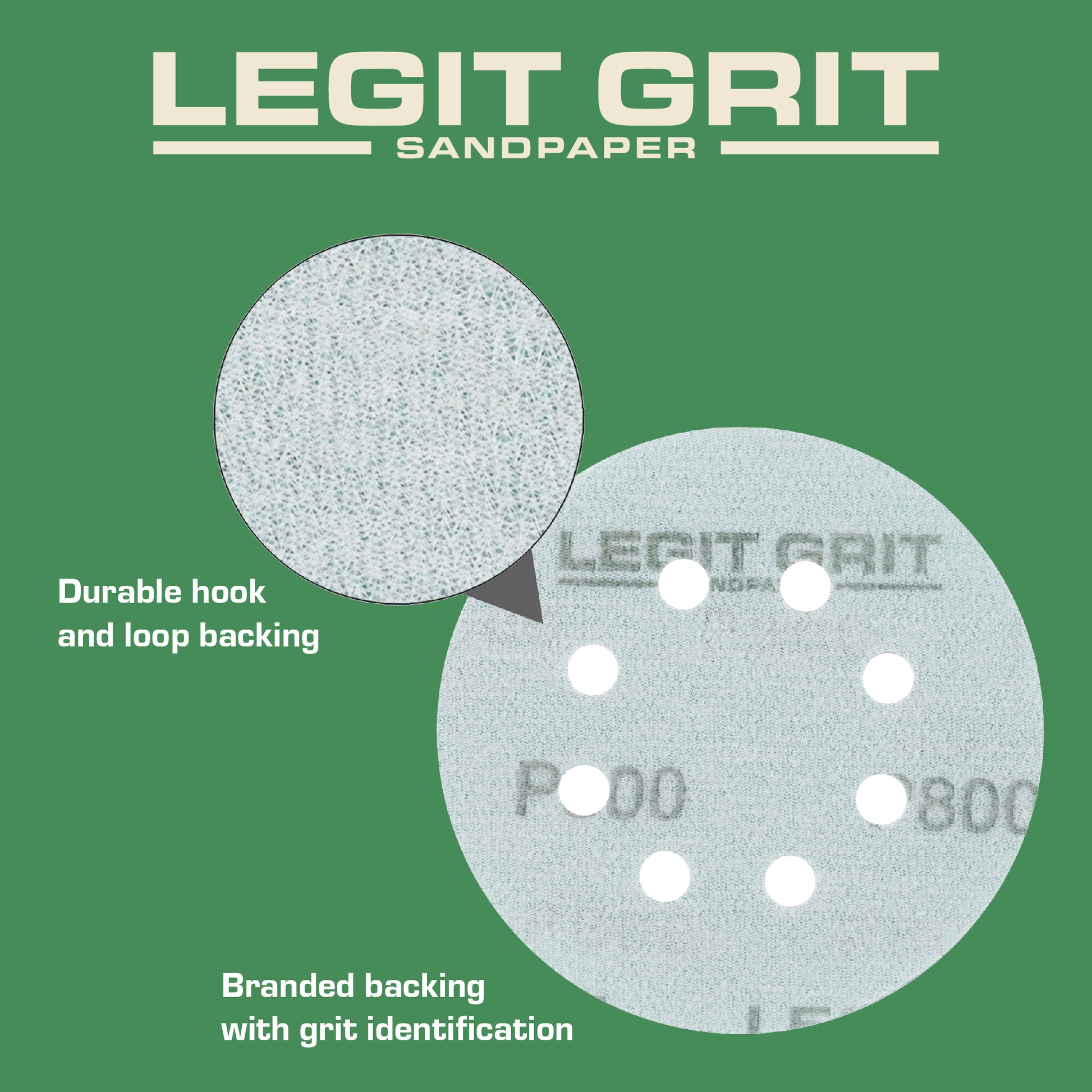 5-Inch 8-Hole Sanding Discs Legit Grit